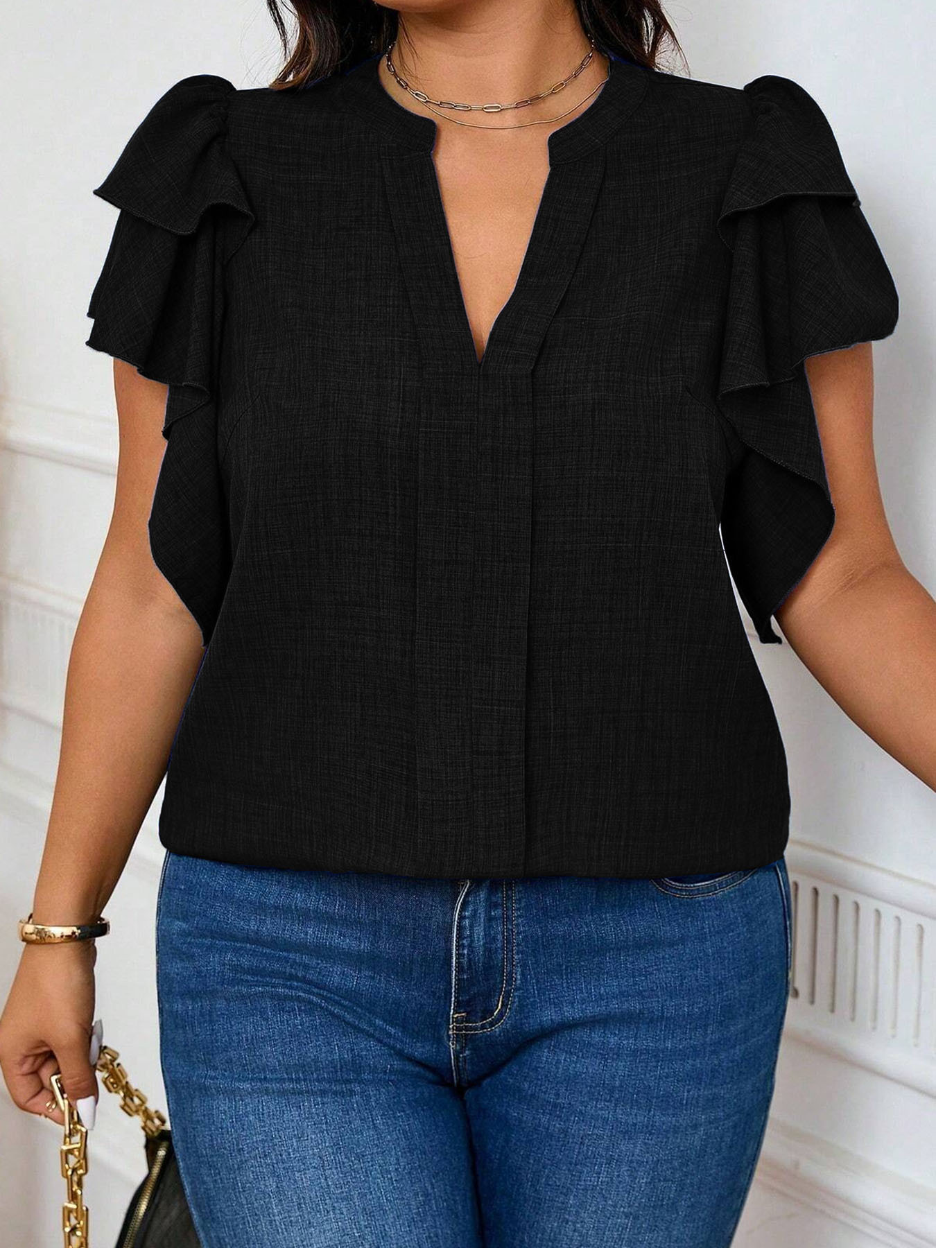 Women'S Formal Wear Blouse - Blus Wanita Ukuran Besar Elegan dengan