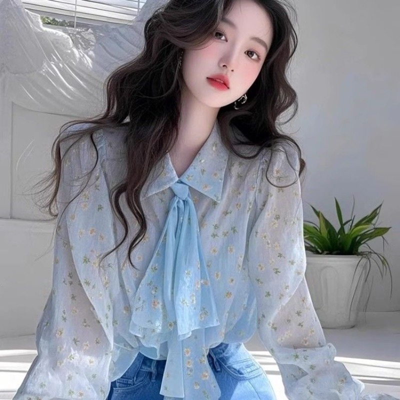 Kemeja Sifon Kerah Polo Ikatan - Women'S Formal Wear Blouse ulasan dan harga