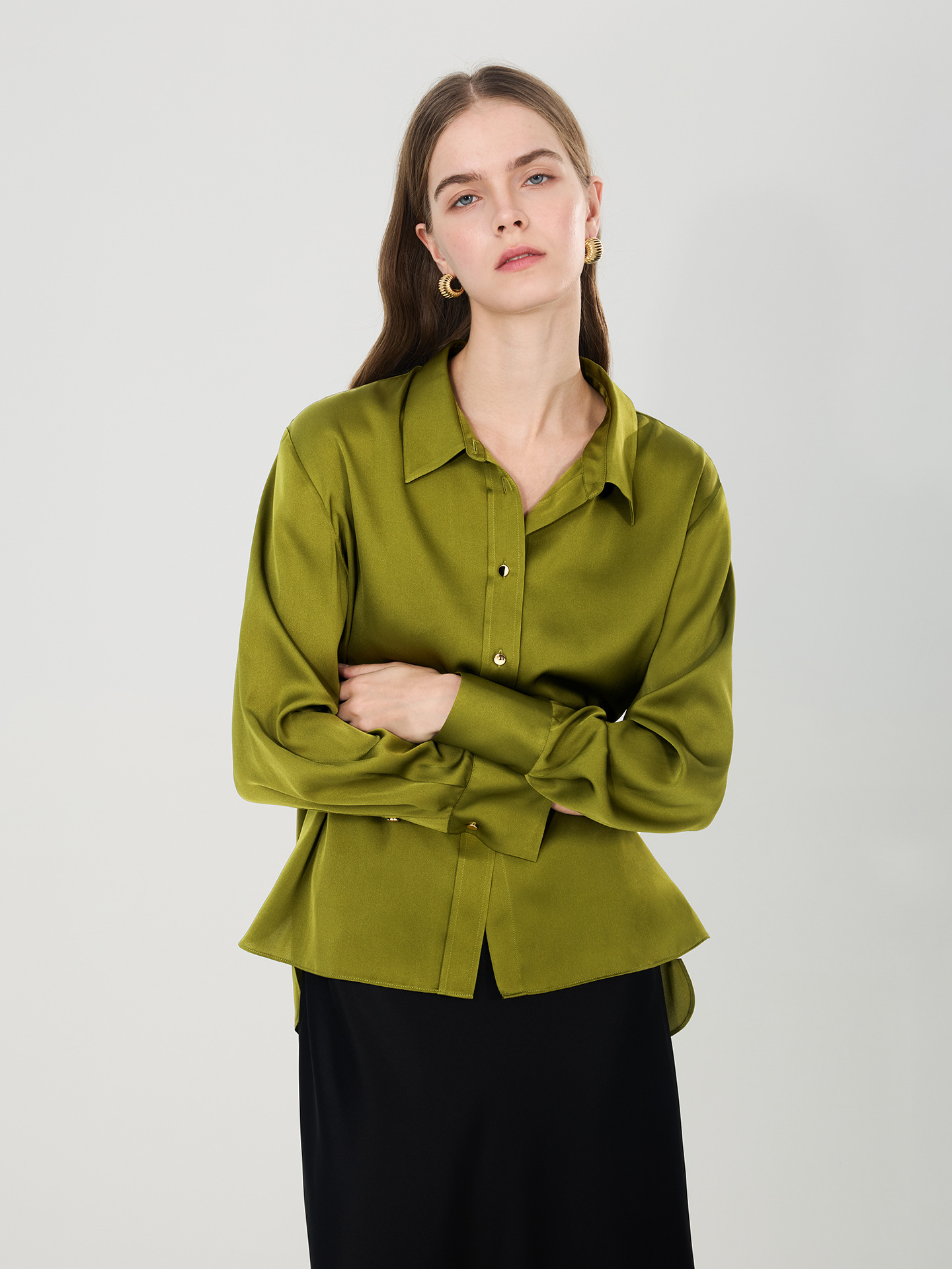 Kemeja Sutra Mulberry Baru 202 - Women Formal Blouses For Evening Wear ulasan dan harga