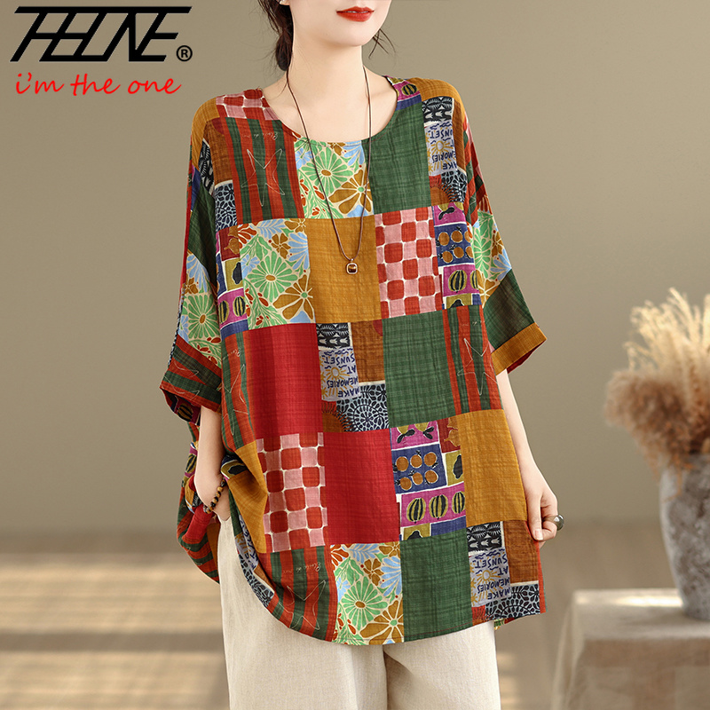 THHONE Kemeja Wanita Cetak Lon - Women'S Formal Wear Blouse ulasan dan harga