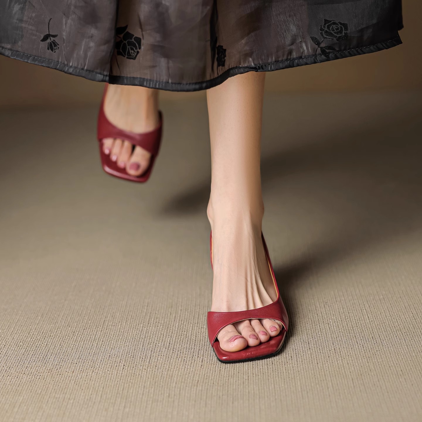 Sandal Hak Tinggi Ujung Terbuk - Kitten Heel Women ulasan dan harga