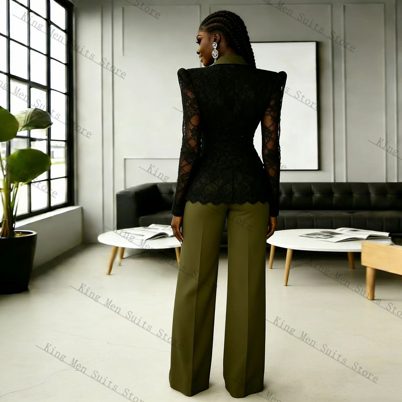 Set Setelan Wanita Renda Hitam - Women Formal Wear Trousers ulasan dan harga