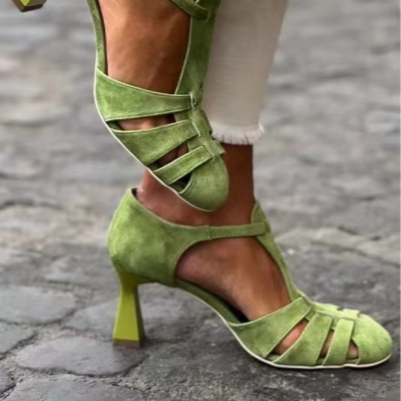 Sandal Wanita Hijau Suede Kitt - Kitten Heel Women ulasan dan harga