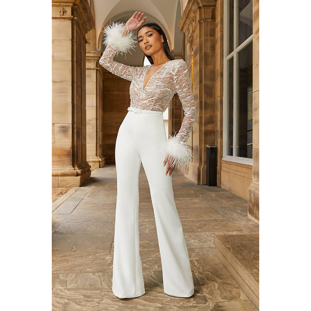 Gaun malam cantik jumpsuit unt - Women'S Formal Jumpsuit Evening Wear ulasan dan harga