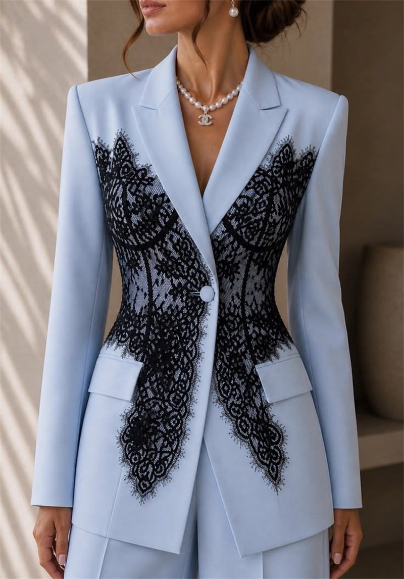 Setelan Wanita Biru Modis 2 Po - Women Formal Wear Trousers ulasan dan harga