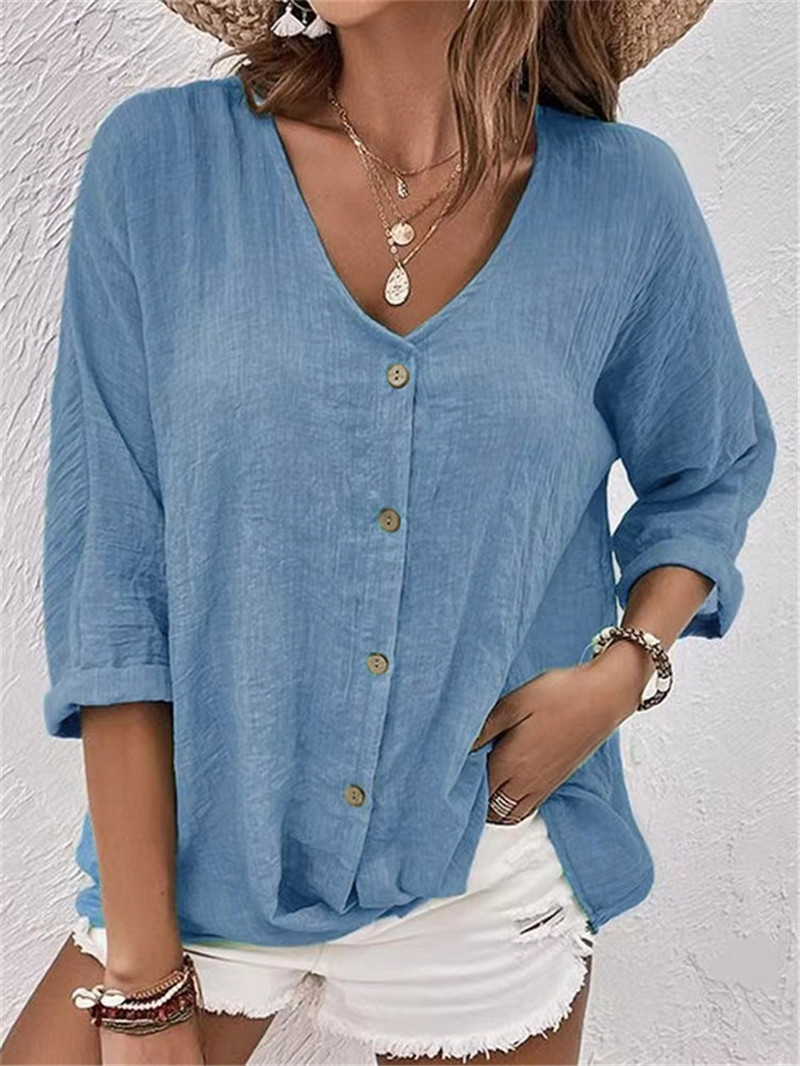 Blus lengan panjang berkancing - Women'S Formal Wear Blouse ulasan dan harga