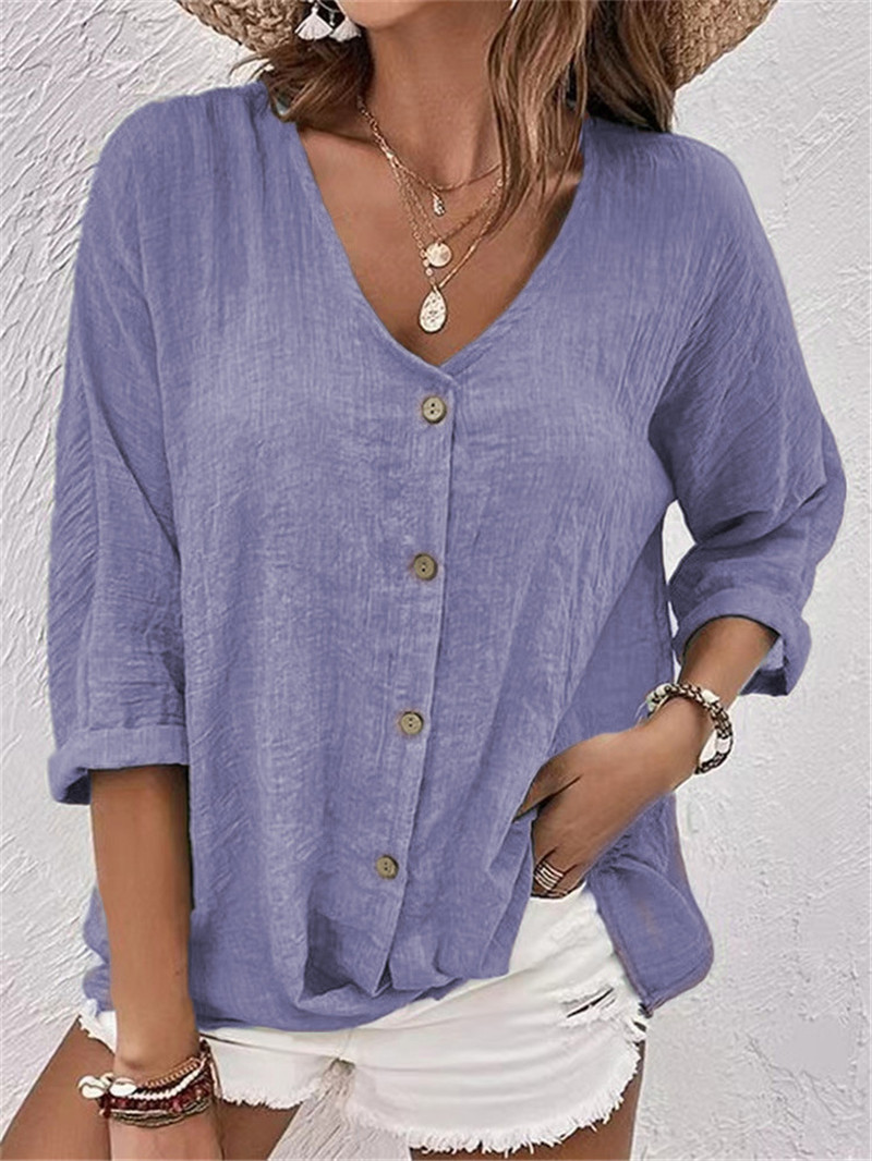 Blus lengan panjang berkancing - Women'S Formal Wear Blouse ulasan dan harga