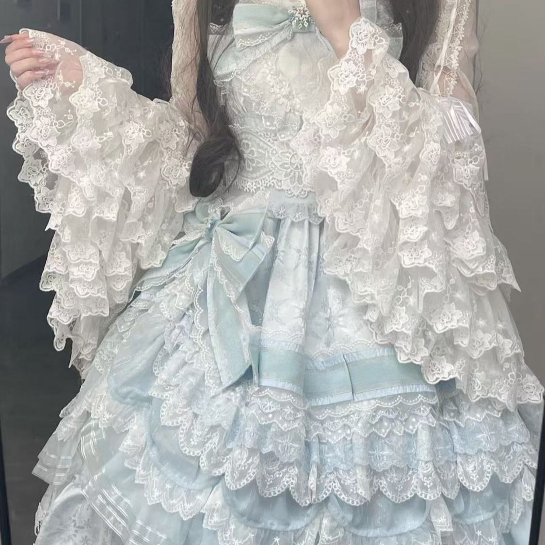 Blus Lolita Manis dengan Hiasa - Women Formal Blouses For Evening Wear ulasan dan harga