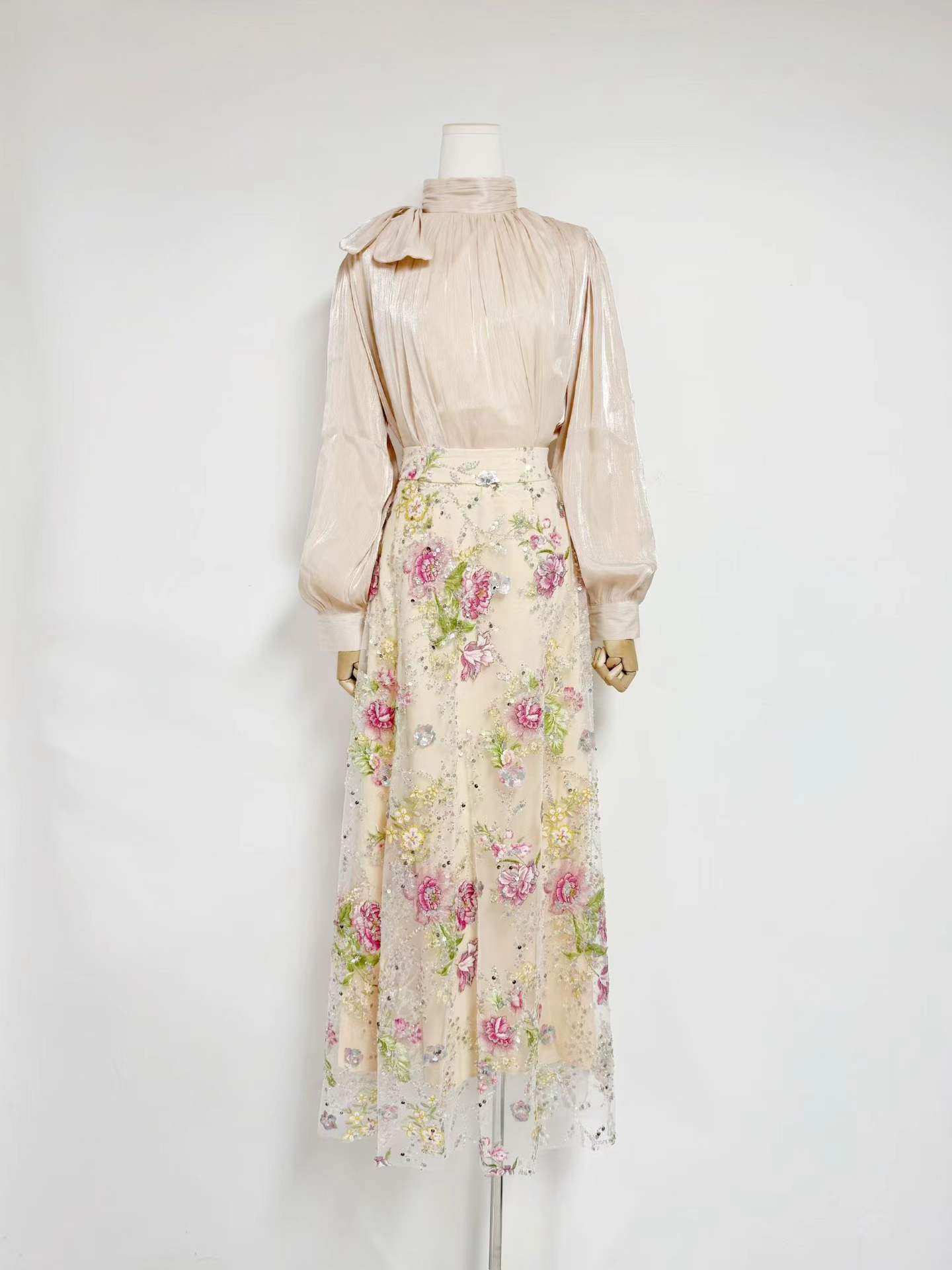 VGH Set Dua Potong Motif Bunga - Women Formal Blouses For Evening Wear ulasan dan harga