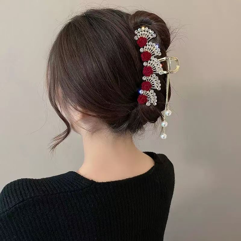 Jepit Rambut Vintage Merah Ber - Women Formal Wear With Tie ulasan dan harga