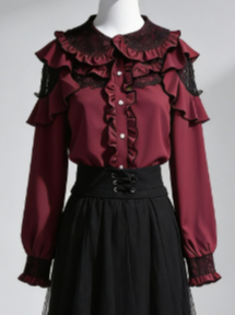 Kawaii Harajuku JK Kemeja Kasu - Women Formal Blouses For Evening Wear ulasan dan harga
