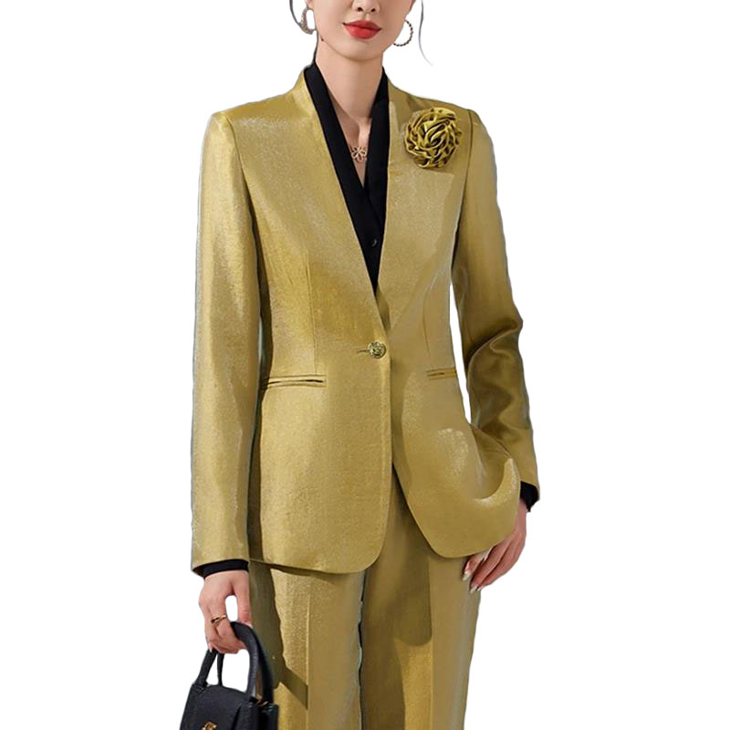 Celana Blazer wanita, set emas - Women Formal Wear Trousers ulasan dan harga