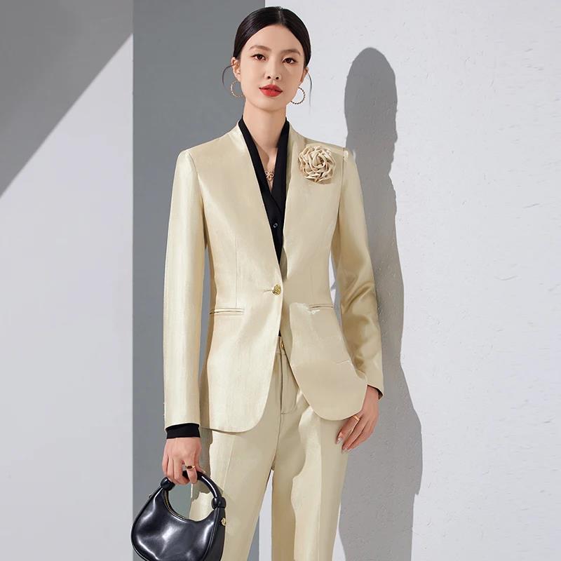 Celana Blazer wanita, set emas - Women Formal Wear Trousers ulasan dan harga