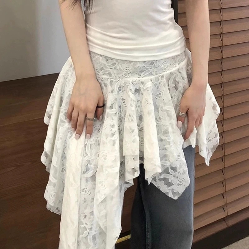 Rok Mini Asimetris Renda Croch - Women Formal Wear Look ulasan dan harga