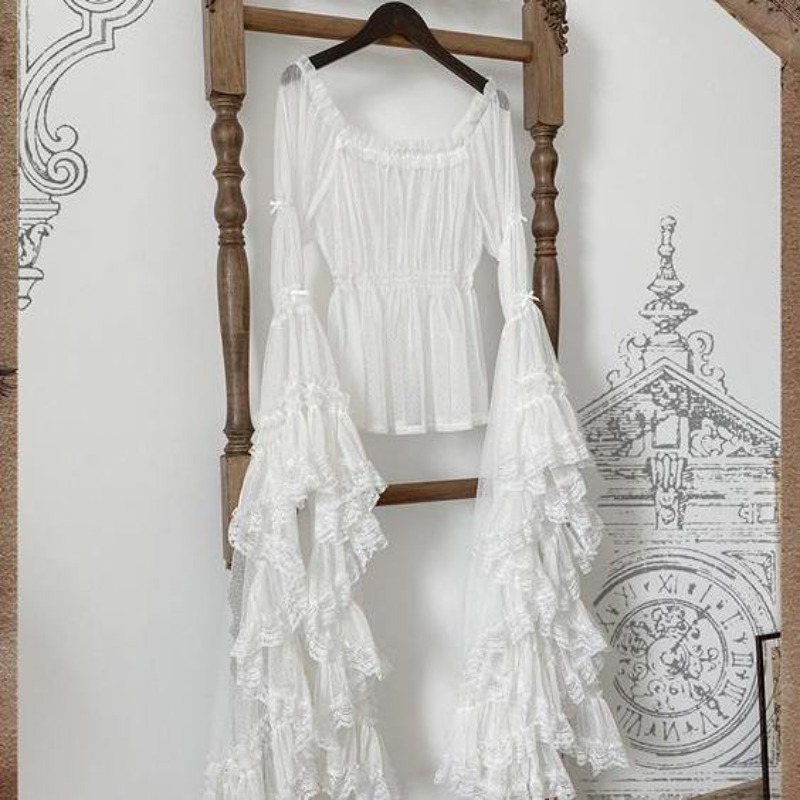 Kemeja Lolita Elegan Vintage V - Women'S Formal Wear Blouse ulasan dan harga