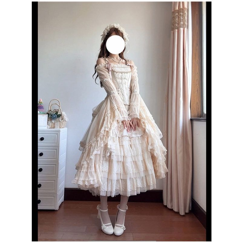 Kemeja Lolita Elegan Vintage V - Women'S Formal Wear Blouse ulasan dan harga